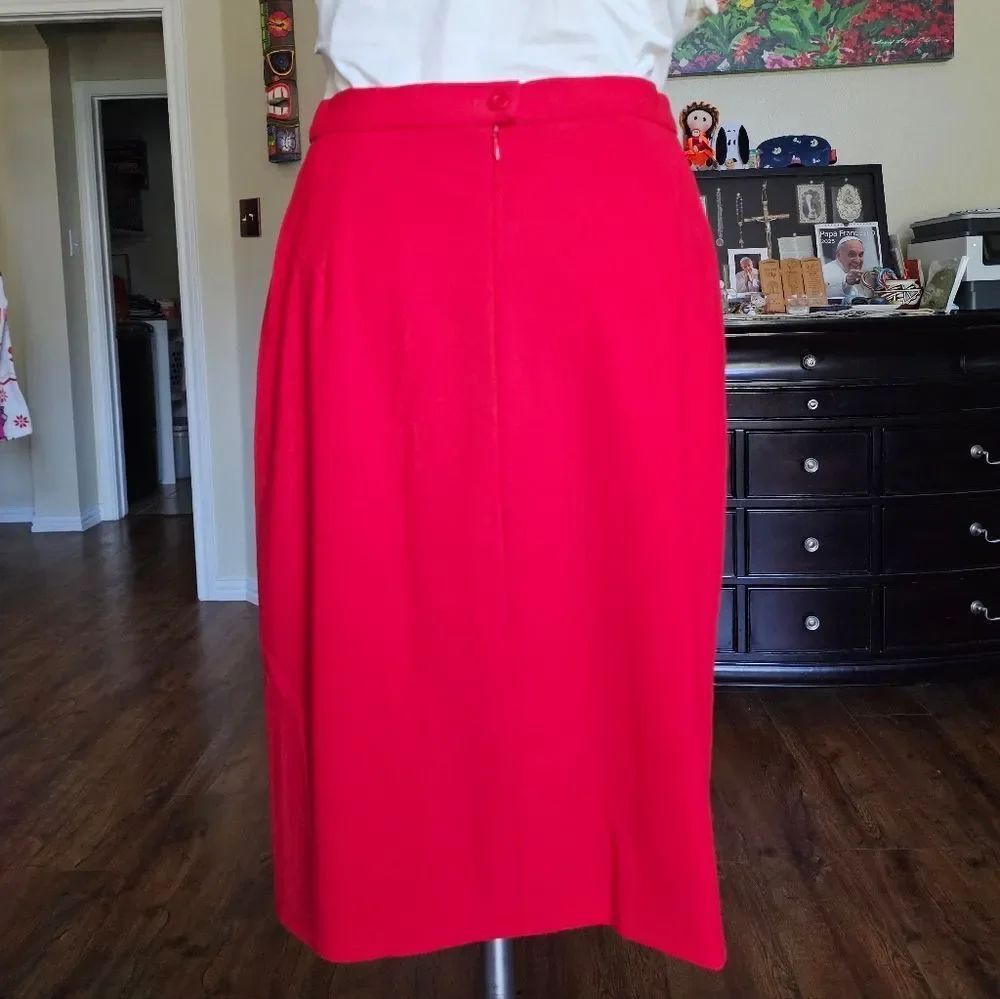 Escada Vibrant Red Midi Skirt